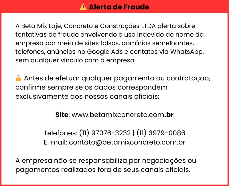 Alerta de Fraude - Betamix Concreto